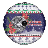 American Samoa Christmas Spare Tire Cover Poinsettia La Maunia Le Kilisimasi
