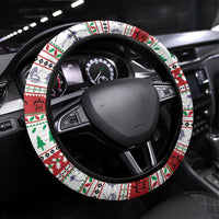 American Samoa Christmas Steering Wheel Cover Poinsettia La Maunia Le Kilisimasi LT05 Universal Fit White - Polynesian Pride