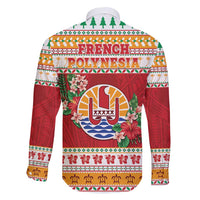 French Polynesia Christmas Family Matching Tank Maxi Dress and Hawaiian Shirt Coat Of Arms Merry Xmas