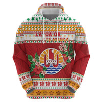 French Polynesia Christmas Hoodie Coat Of Arms Merry Xmas