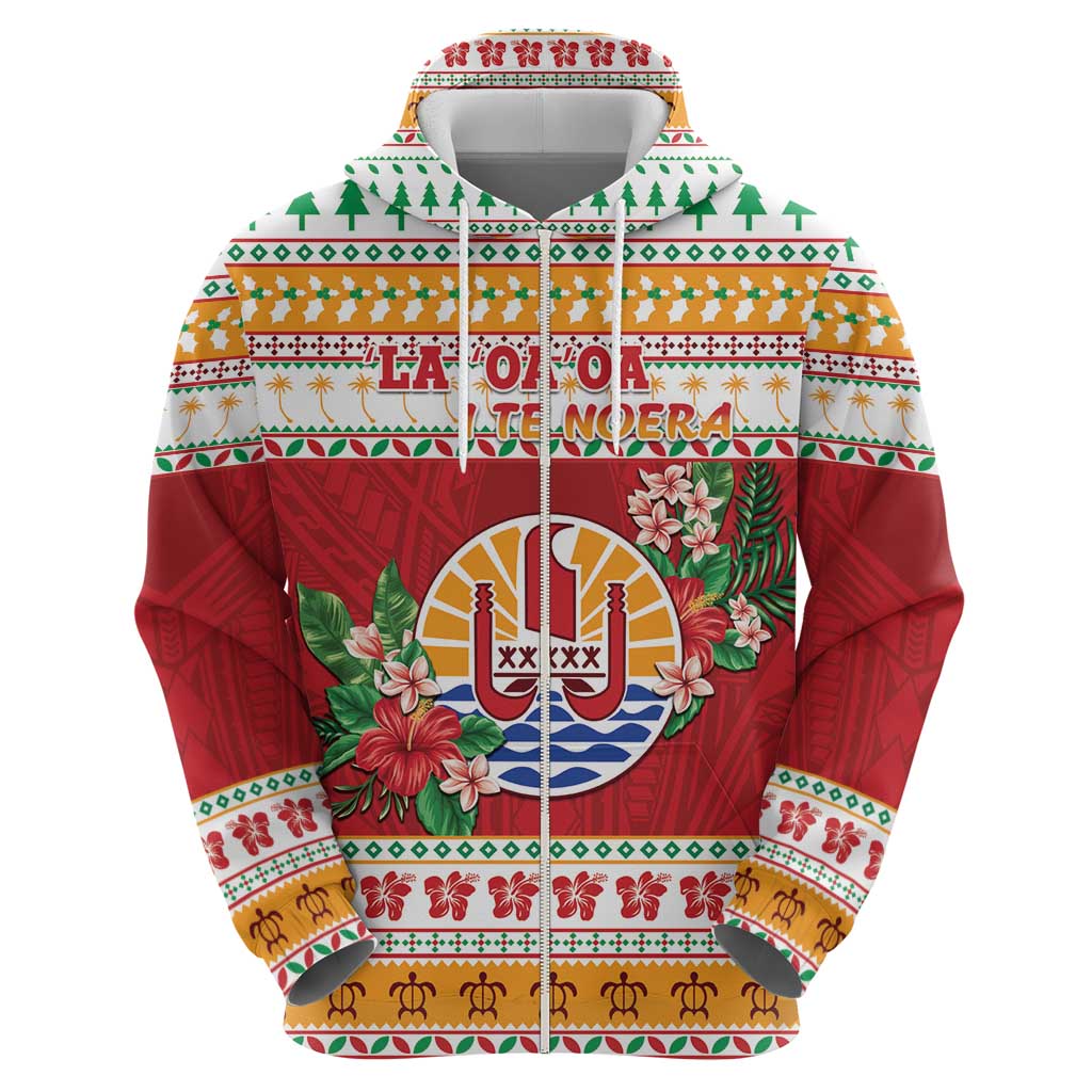 French Polynesia Christmas Hoodie Coat Of Arms Merry Xmas