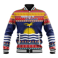 Kiribati Christmas Baseball Jacket Coat Of Arms Tekeraoi Te Kiritimati