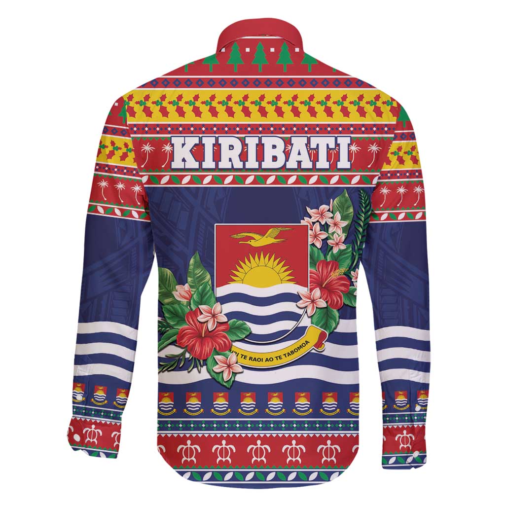 Kiribati Christmas Family Matching Long Sleeve Bodycon Dress and Hawaiian Shirt Coat Of Arms Tekeraoi Te Kiritimati