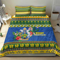 Solomon Islands Christmas Bedding Set Coat Of Arms Merry Xmas
