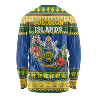 Solomon Islands Christmas Long Sleeve Shirt Coat Of Arms Merry Xmas