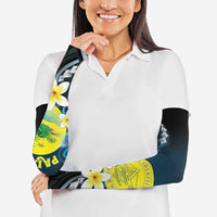 Palau United Nations Day Arm Sleeves Polynesian Curves Plumeria - Polynesian Pride