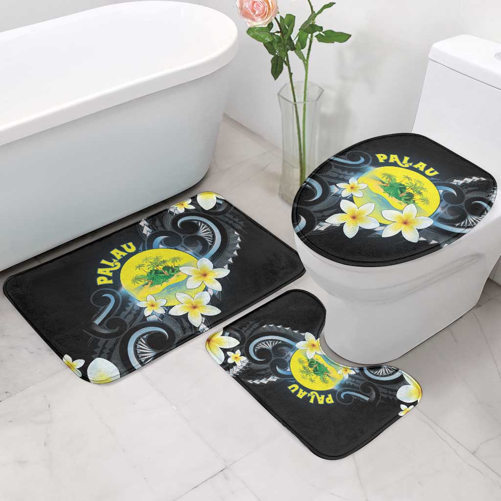 Palau United Nations Day Bathroom Set Polynesian Curves Plumeria - Polynesian Pride