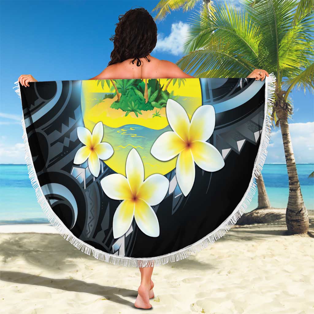 Palau United Nations Day Beach Blanket Polynesian Curves Plumeria - Polynesian Pride