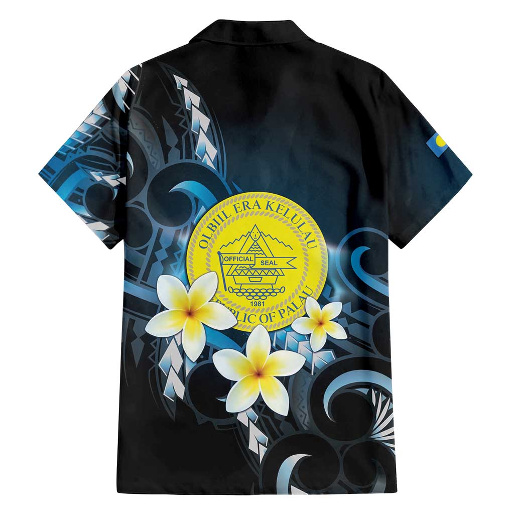 Palau United Nations Day Family Matching Tank Maxi Dress and Hawaiian Shirt Polynesian Curves Plumeria - Polynesian Pride