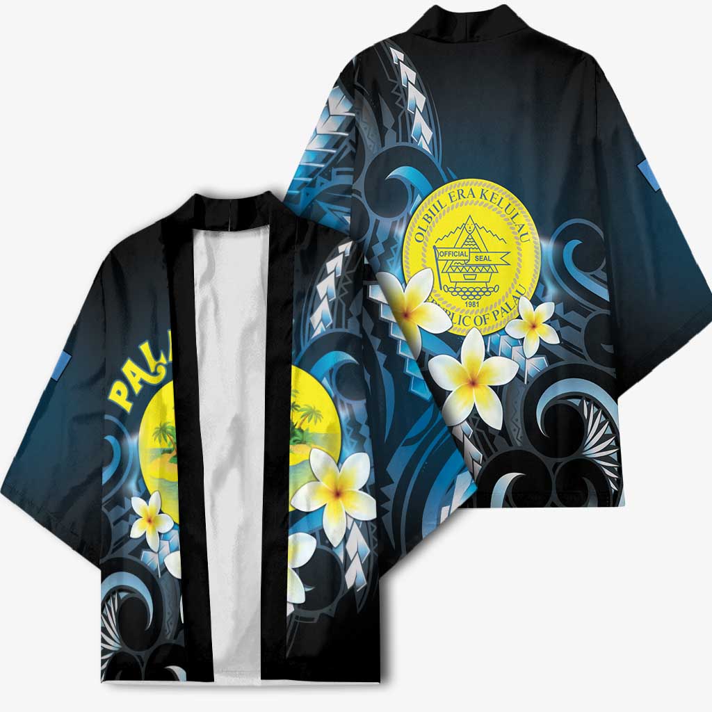 Palau United Nations Day Kimono Polynesian Curves Plumeria - Polynesian Pride