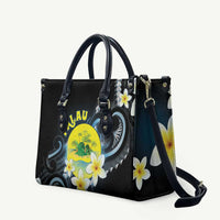 Palau United Nations Day Leather Bag Polynesian Curves Plumeria - Polynesian Pride