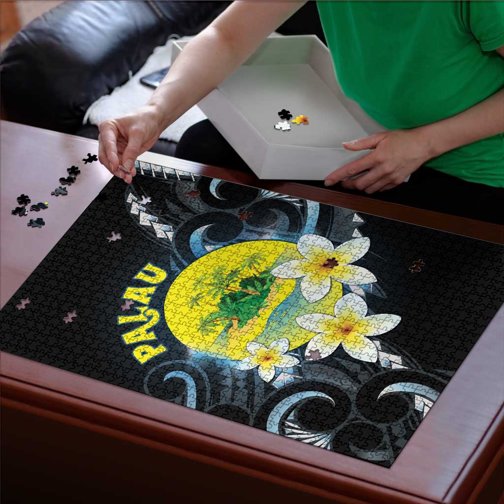 Palau United Nations Day Puzzle Polynesian Curves Plumeria - Polynesian Pride