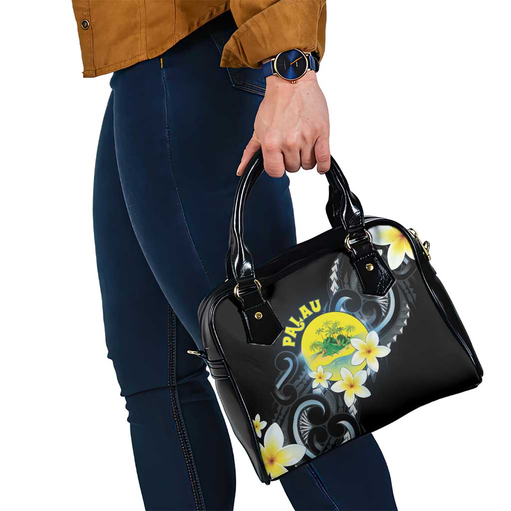 Palau United Nations Day Shoulder Handbag Polynesian Curves Plumeria - Polynesian Pride