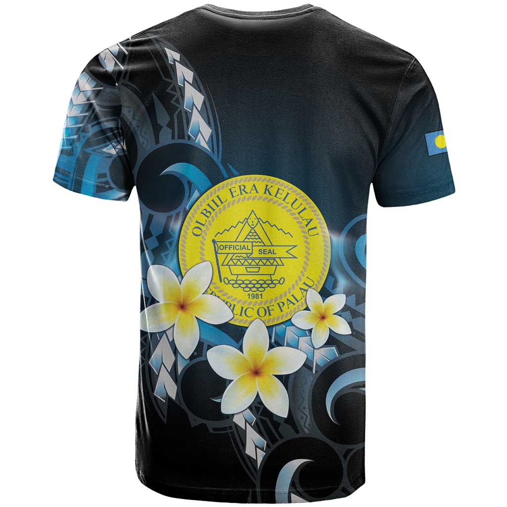 Palau United Nations Day T Shirt Polynesian Curves Plumeria - Polynesian Pride
