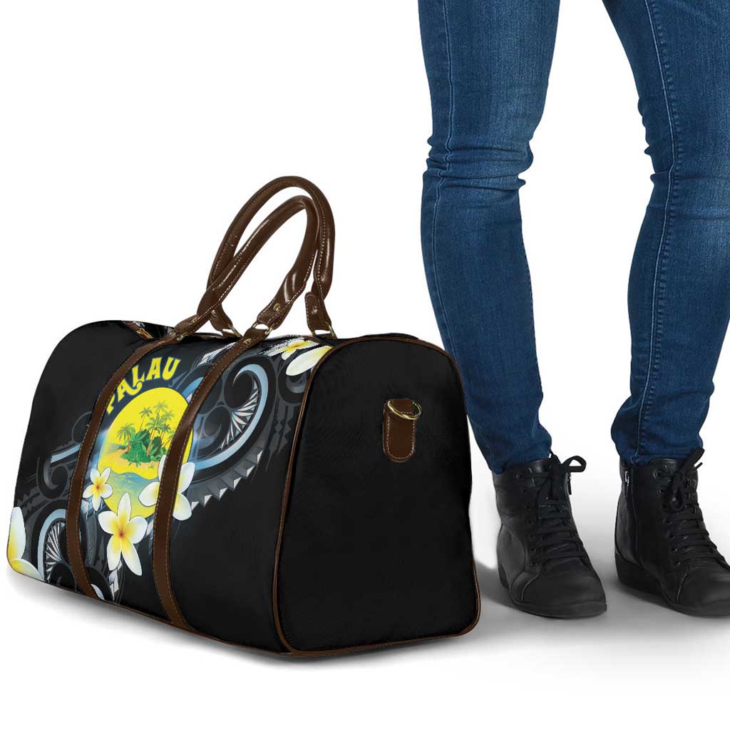 Palau United Nations Day Travel Bag Polynesian Curves Plumeria - Polynesian Pride
