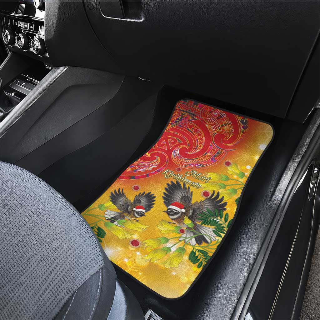 New Zealand Piwakawaka Christmas Car Mats With Maori Pattern