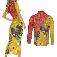 New Zealand Piwakawaka Christmas Couples Matching Short Sleeve Bodycon Dress and Long Sleeve Button Shirt With Maori Pattern