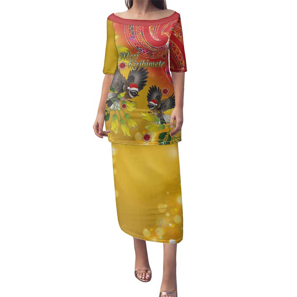 New Zealand Piwakawaka Christmas Family Matching Puletasi and Hawaiian Shirt With Maori Pattern