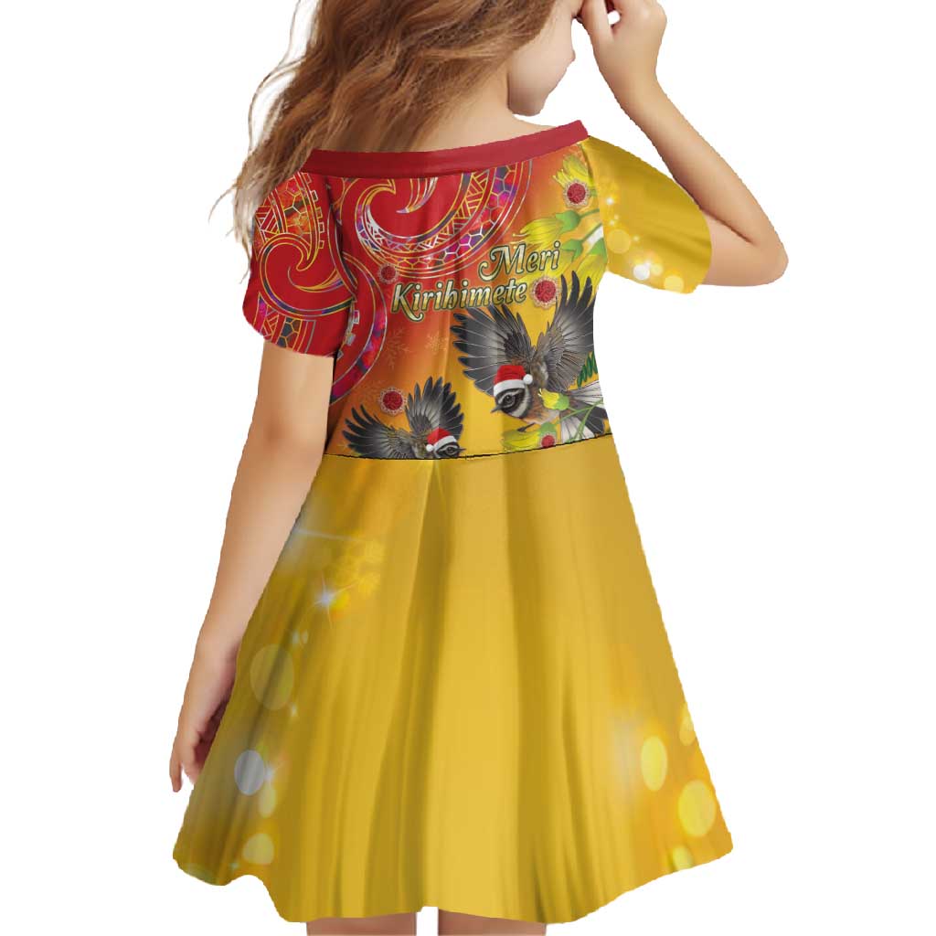 New Zealand Piwakawaka Christmas Family Matching Tank Maxi Dress and Hawaiian Shirt With Maori Pattern LT05 - Polynesian Pride