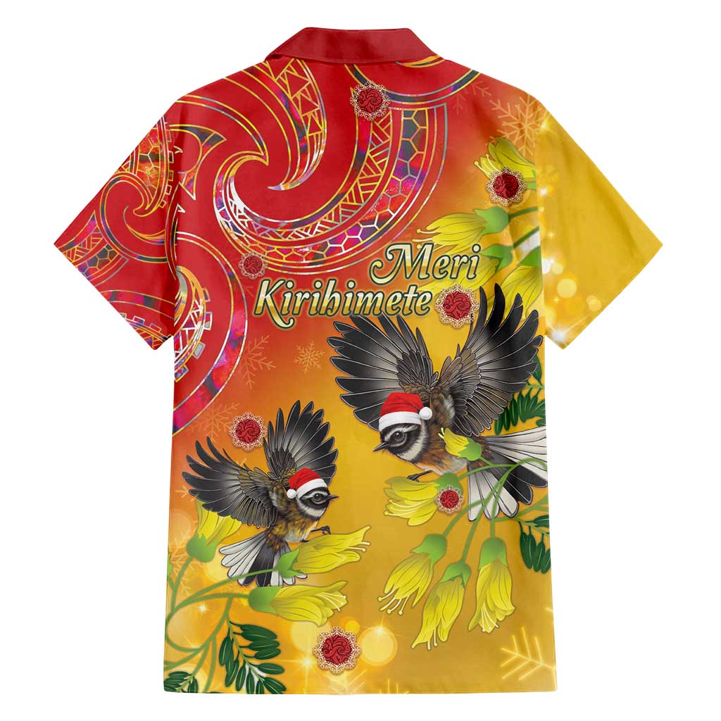 New Zealand Piwakawaka Christmas Family Matching Tank Maxi Dress and Hawaiian Shirt With Maori Pattern LT05 - Polynesian Pride