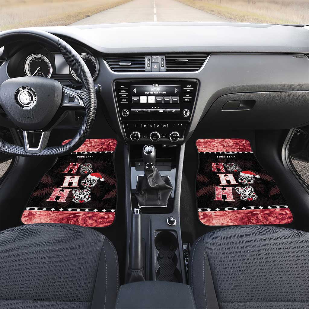 New Zealand Tiki Christmas Car Mats Ho Ho Ho Paua Shell Glitter Red