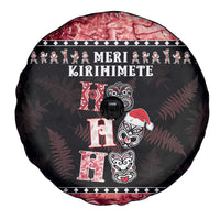 New Zealand Tiki Christmas Spare Tire Cover Ho Ho Ho Paua Shell Glitter Red