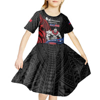 Samoa Independence Day Kid Short Sleeve Dress Samoan Warriors Ula Fala LT05 - Polynesian Pride