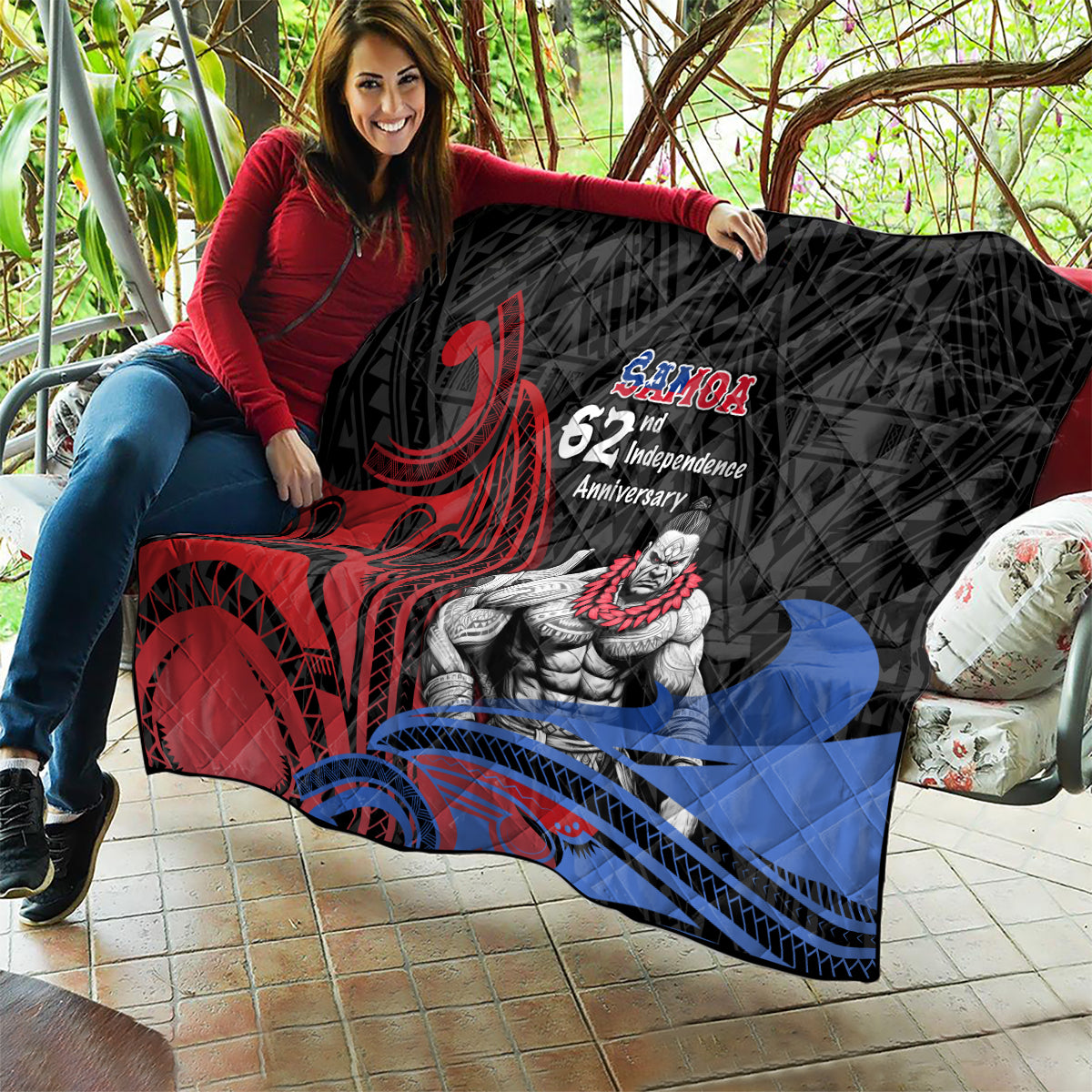 Samoa Independence Day Quilt Samoan Warriors Ula Fala LT05 - Polynesian Pride