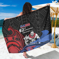 Samoa Independence Day Sarong Samoan Warriors Ula Fala LT05 One Size 44 x 66 inches Black - Polynesian Pride