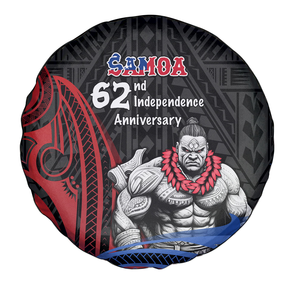 Samoa Independence Day Spare Tire Cover Samoan Warriors Ula Fala LT05 - Polynesian Pride