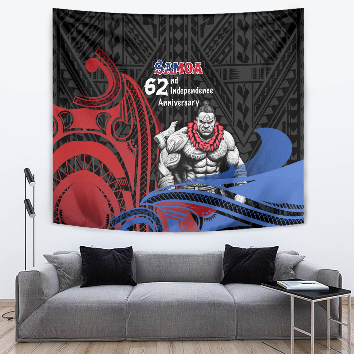 Samoa Independence Day Tapestry Samoan Warriors Ula Fala LT05 - Polynesian Pride