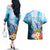 Personalised Kosrae Constitution Day Couples Matching Off The Shoulder Long Sleeve Dress and Hawaiian Shirt Humpback Whale Tropical Flowers LT05 - Polynesian Pride
