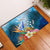 Kosrae Constitution Day Rubber Doormat Humpback Whale Tropical Flowers LT05 Blue - Polynesian Pride