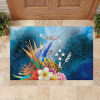 Kosrae Constitution Day Rubber Doormat Humpback Whale Tropical Flowers LT05 - Polynesian Pride