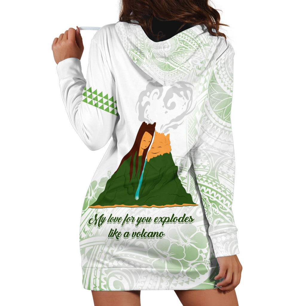 Personalised I LAVA YOU Volcano Valentine Hoodie Dress Polynesian Tribal Pattern LT05 - Polynesian Pride