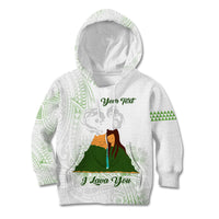 Personalised I LAVA YOU Volcano Valentine Kid Hoodie Polynesian Tribal Pattern LT05 Hoodie White - Polynesian Pride