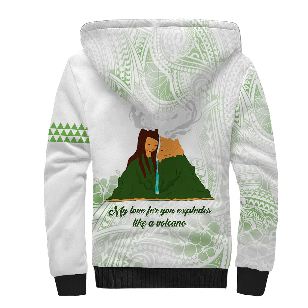 Personalised I LAVA YOU Volcano Valentine Sherpa Hoodie Polynesian Tribal Pattern LT05 - Polynesian Pride