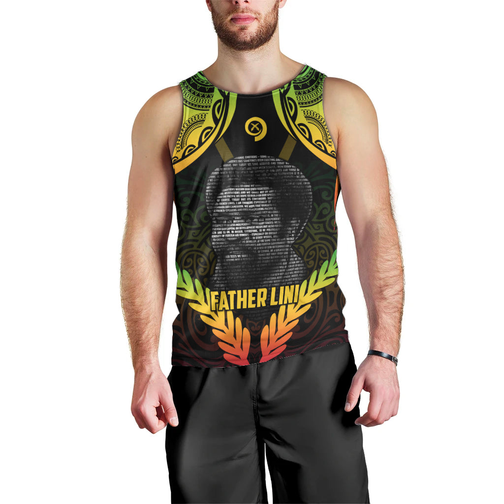 Personalised Vanuatu Father Lini Day Men Tank Top Polynesian Tribal Pattern LT05 - Polynesian Pride