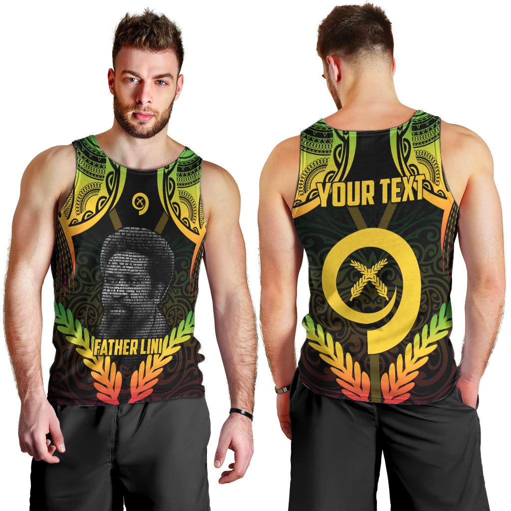 Personalised Vanuatu Father Lini Day Men Tank Top Polynesian Tribal Pattern LT05 - Polynesian Pride