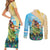 Personalised Hawaii Honolulu Festival Couples Matching Short Sleeve Bodycon Dress and Long Sleeve Button Shirt Hula Girls Tropical Vibe LT05 - Polynesian Pride