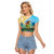 Personalised Hawaii Honolulu Festival Raglan Cropped T Shirt Hula Girls Tropical Vibe LT05 Female Blue - Polynesian Pride
