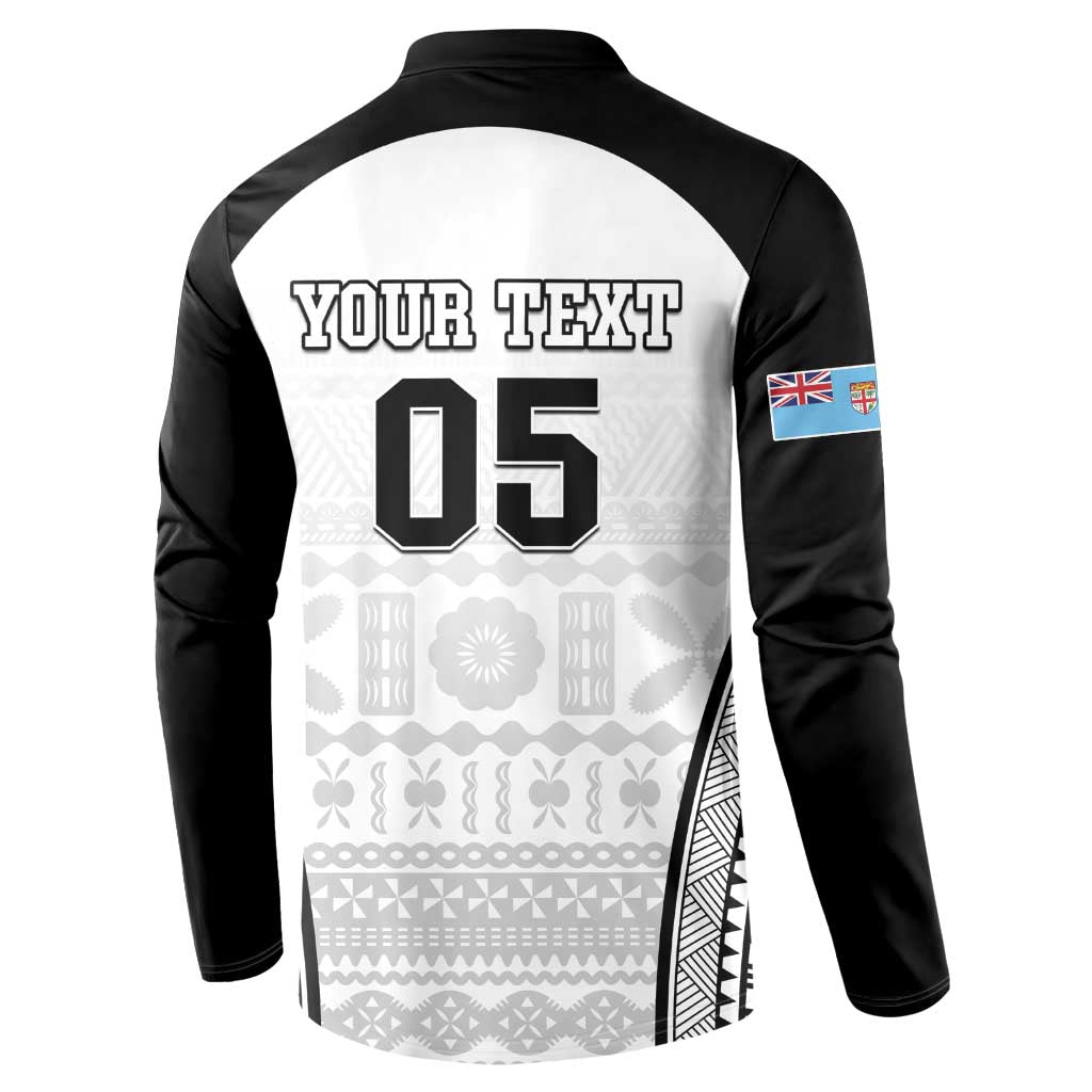 Custom Fiji Tapa Football Button Sweatshirt Sporty Style