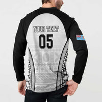 Custom Fiji Tapa Football Button Sweatshirt Sporty Style