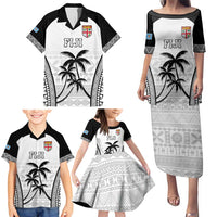 Custom Fiji Tapa Football Family Matching Puletasi and Hawaiian Shirt Sporty Style