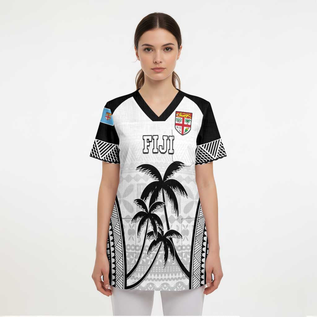 Custom Fiji Tapa Football Scrub Top Sporty Style - Polynesian Pride