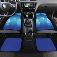 Fiji Football Car Mats Fijian Tapa Pattern LT05 Set 4pcs Blue - Polynesian Pride