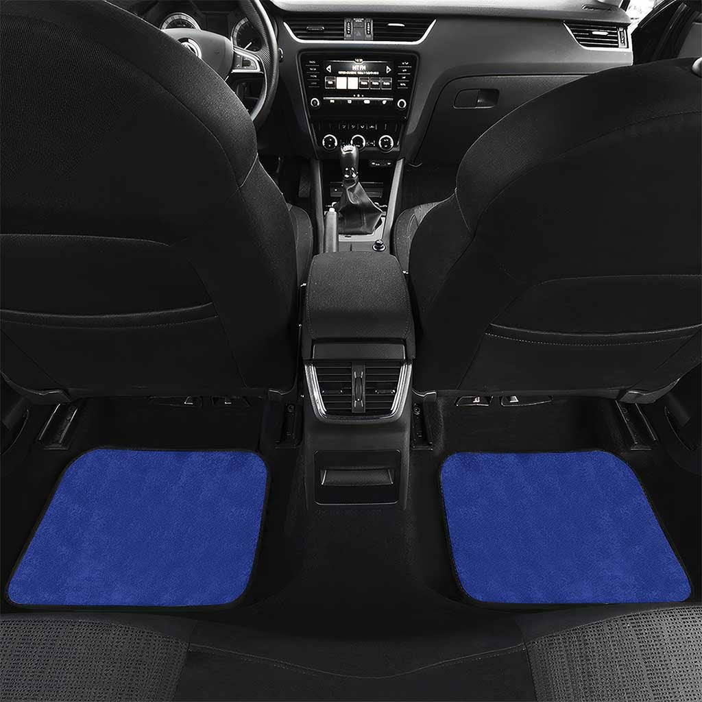 Fiji Football Car Mats Fijian Tapa Pattern LT05 Set 2pcs - Back Blue - Polynesian Pride