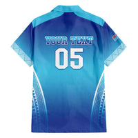 Custom Fiji Football Family Matching Off The Shoulder Long Sleeve Dress and Hawaiian Shirt Fijian Tapa Pattern