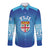 Custom Fiji Football Long Sleeve Button Shirt Fijian Tapa Pattern