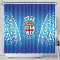 Fiji Football Shower Curtain Fijian Tapa Pattern